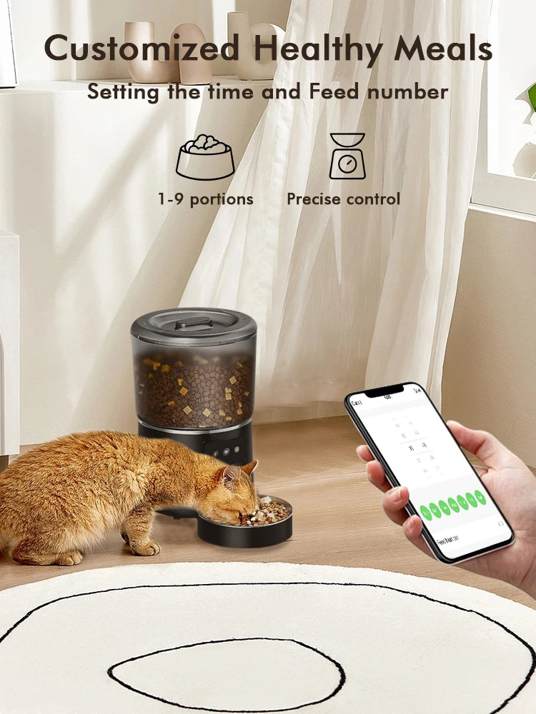 Smart 4L Feeder - Portion Control, Stainless Steel Bowl & Timed Meals - Urbane Paws