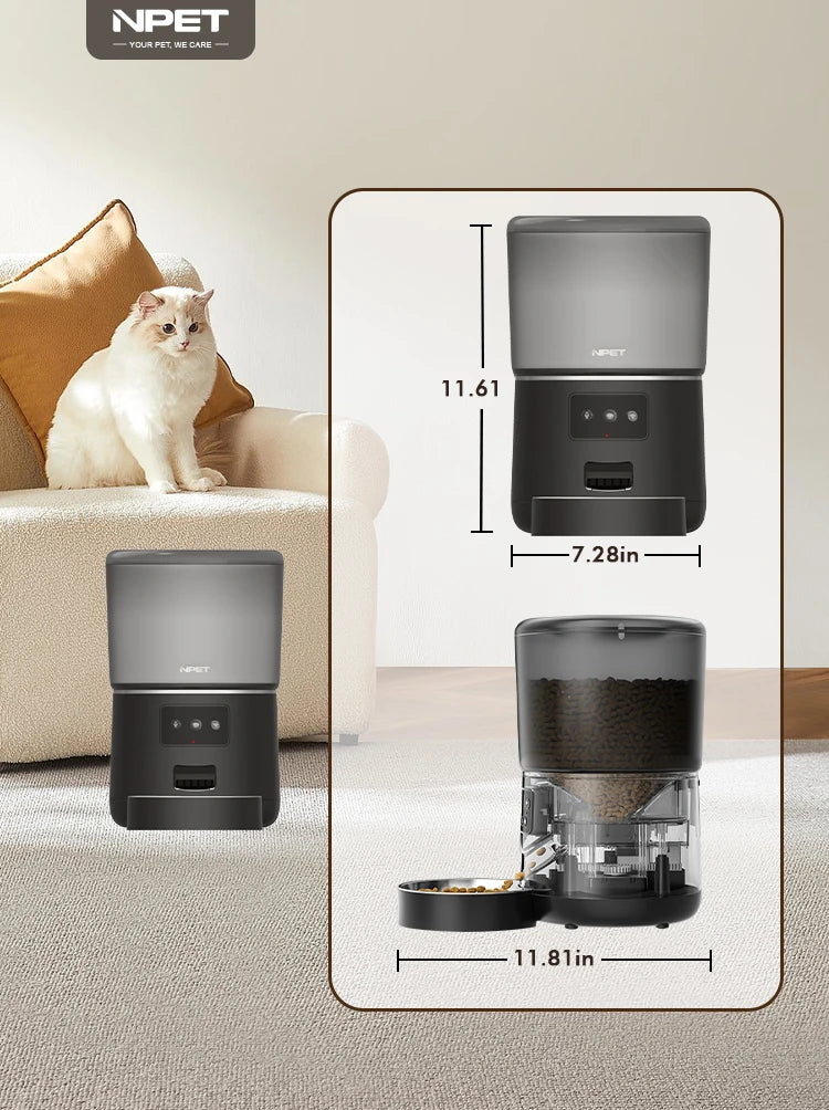 Smart 4L Feeder - Portion Control, Stainless Steel Bowl & Timed Meals - Urbane Paws