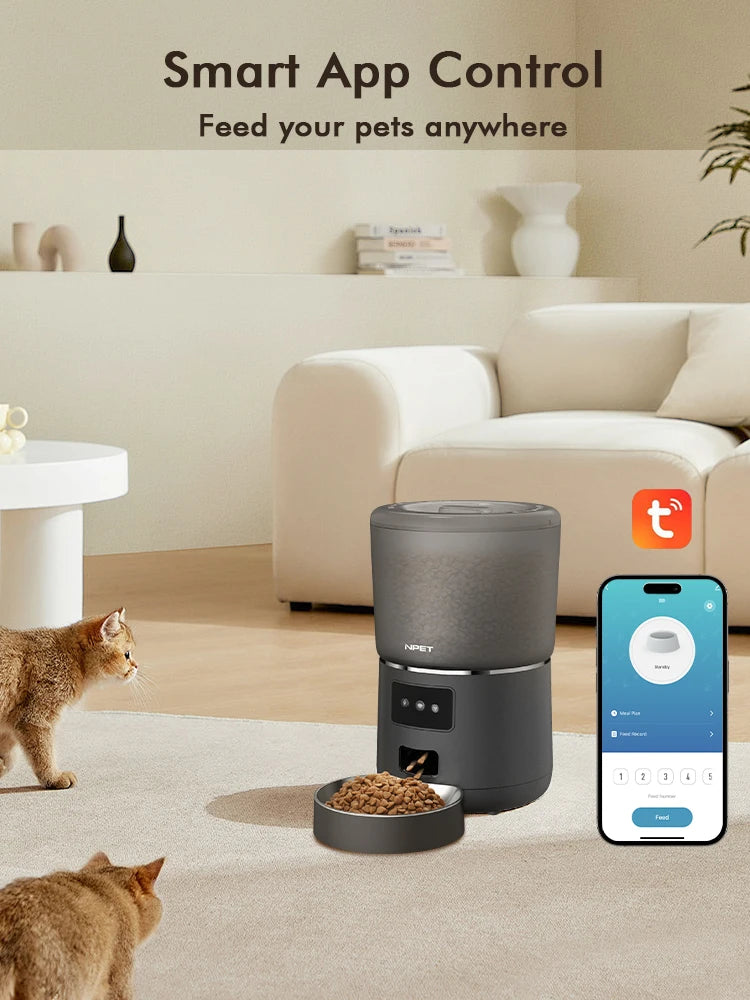 Smart 4L Feeder - Portion Control, Stainless Steel Bowl & Timed Meals - Urbane Paws