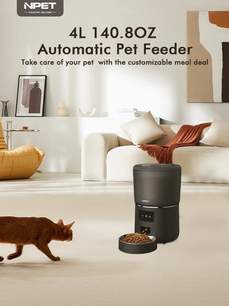 Smart 4L Feeder - Portion Control, Stainless Steel Bowl & Timed Meals - Urbane Paws