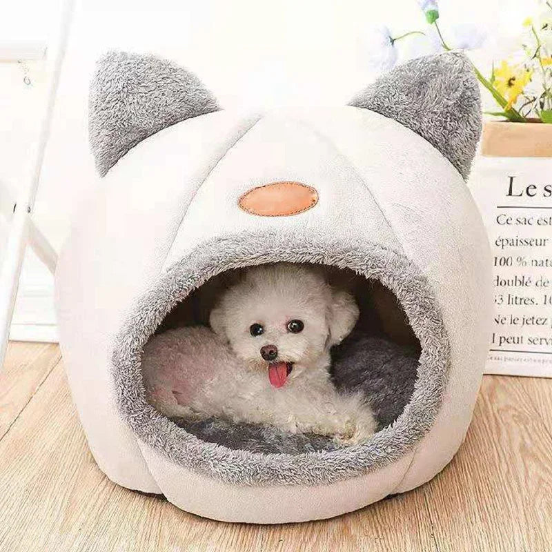 Deep Sleep Cat Cave Bed - Cozy Cotton Winter House for Small Pets - Urbane Paws