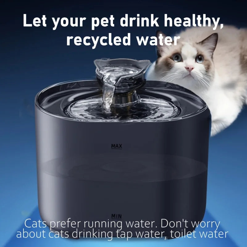 Silent 2.2L Pet Water Fountain with Filter & Auto-Dispenser - Urbane Paws