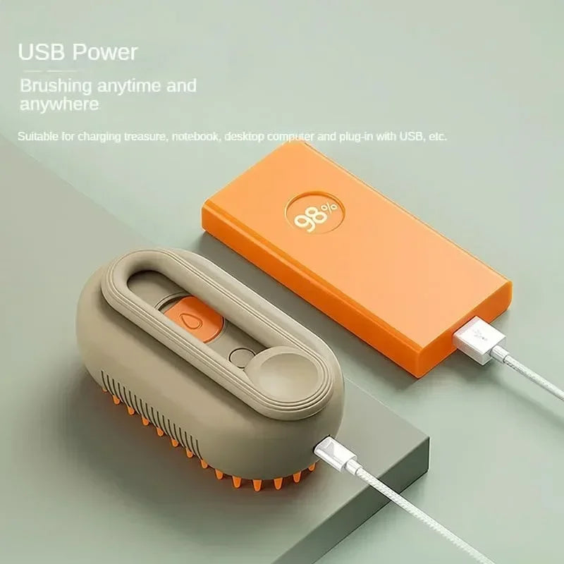 3-in-1 Electric Steamy Pet Brush - Massage & Deshedding Tool - Urbane Paws