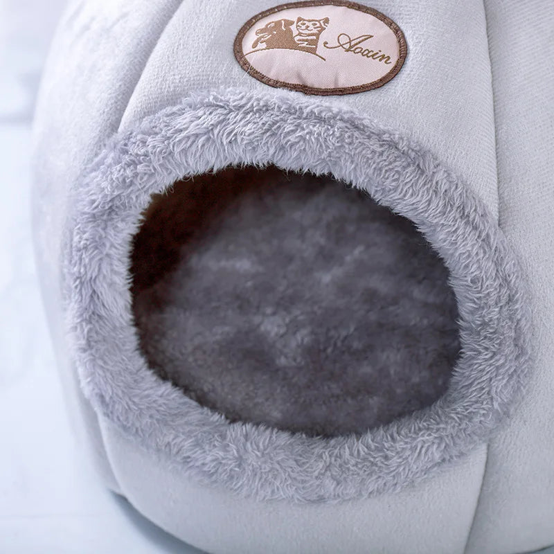 Deep Sleep Cat Cave Bed - Cozy Cotton Winter House for Small Pets - Urbane Paws