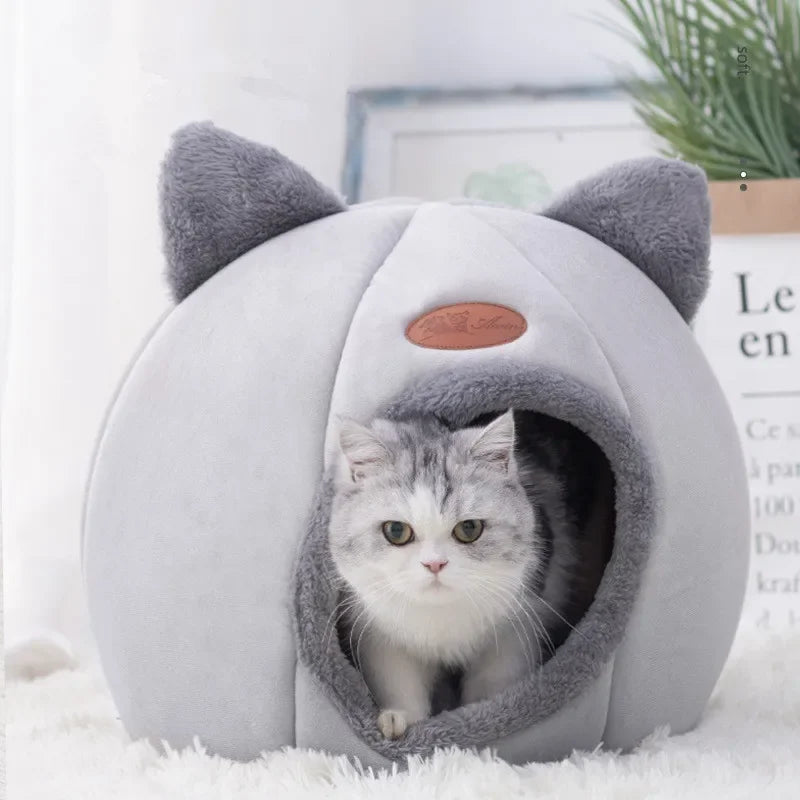 Deep Sleep Cat Cave Bed - Cozy Cotton Winter House for Small Pets - Urbane Paws