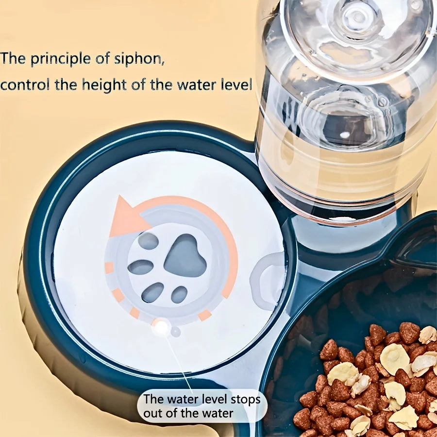 3-in-1 Elevated Cat Feeder - Tilted Triple Dish w/ Gravity Water - Urbane Paws