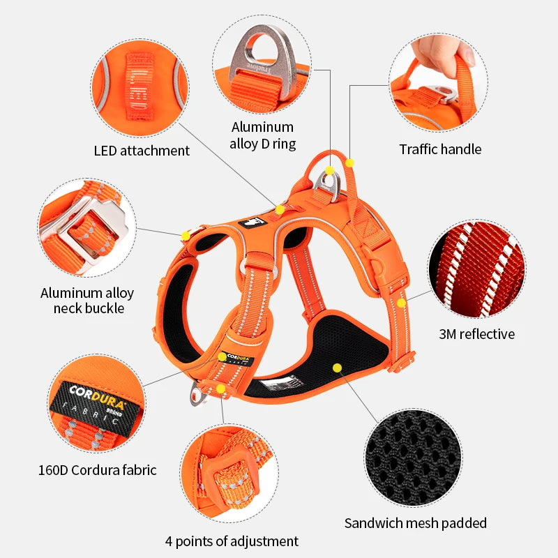 No-Pull Reflective Dog Harness - Padded & Adjustable Step-in Vest - Urbane Paws