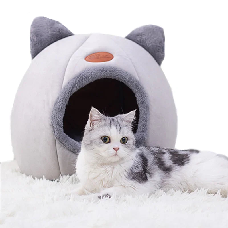 Deep Sleep Cat Cave Bed - Cozy Cotton Winter House for Small Pets - Urbane Paws