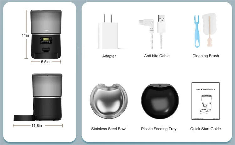Smart 4L Feeder - Portion Control, Stainless Steel Bowl & Timed Meals - Urbane Paws
