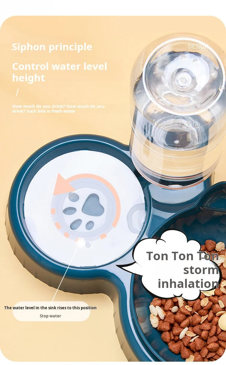 3-in-1 Elevated Cat Feeder - Tilted Triple Dish w/ Gravity Water - Urbane Paws