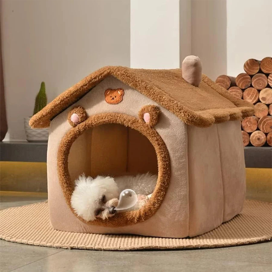 2-in-1 Foldable Pet House & Sofa - Washable Cat Cave for Small Dogs - Urbane Paws