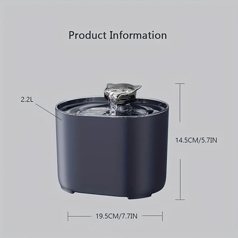 Silent 2.2L Pet Water Fountain with Filter & Auto-Dispenser - Urbane Paws