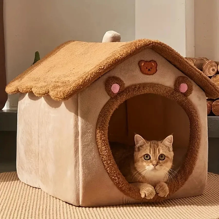 2-in-1 Foldable Pet House & Sofa - Washable Cat Cave for Small Dogs - Urbane Paws