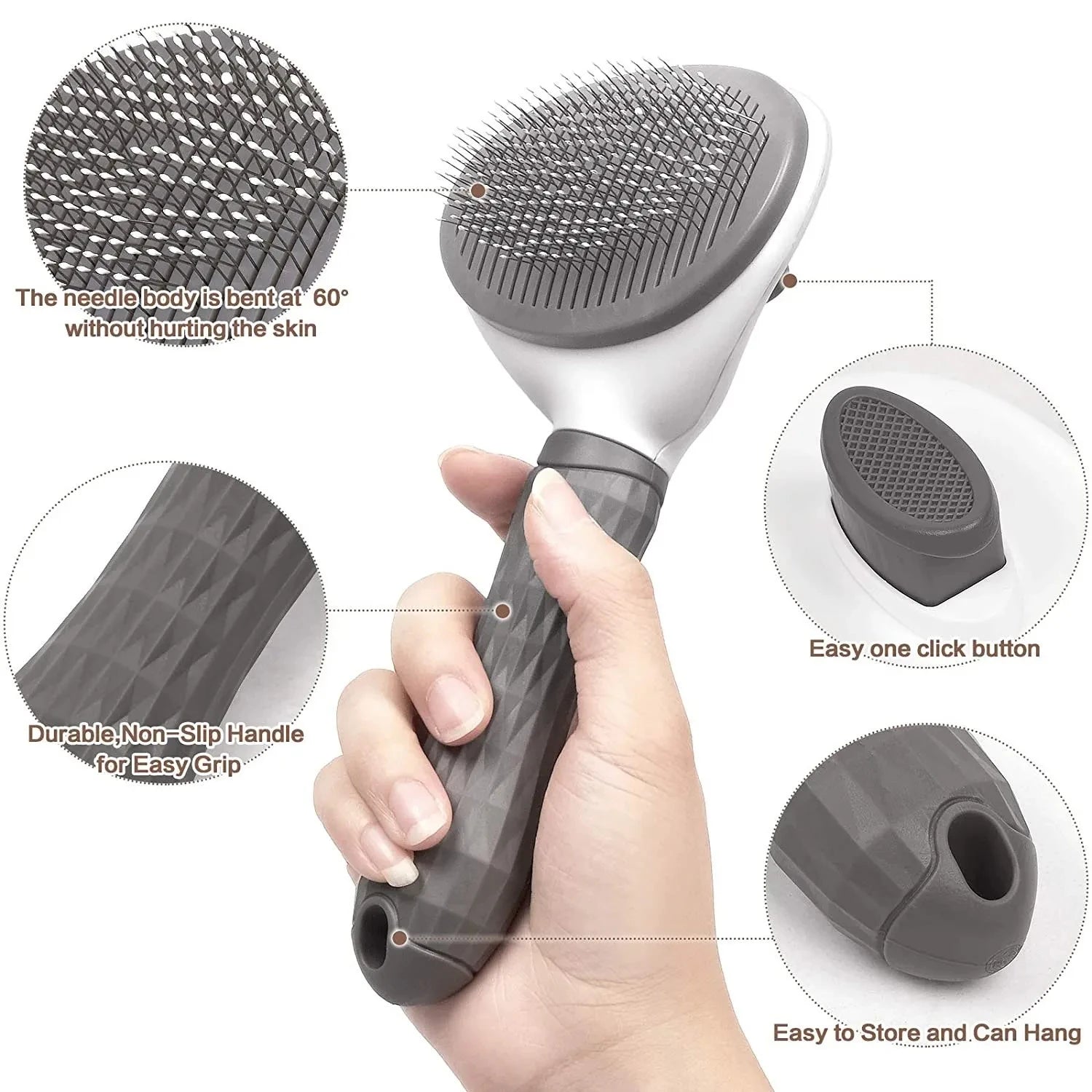 Self-Cleaning Deshedding Brush - One-Click Hair Remover for Pets - Urbane Paws