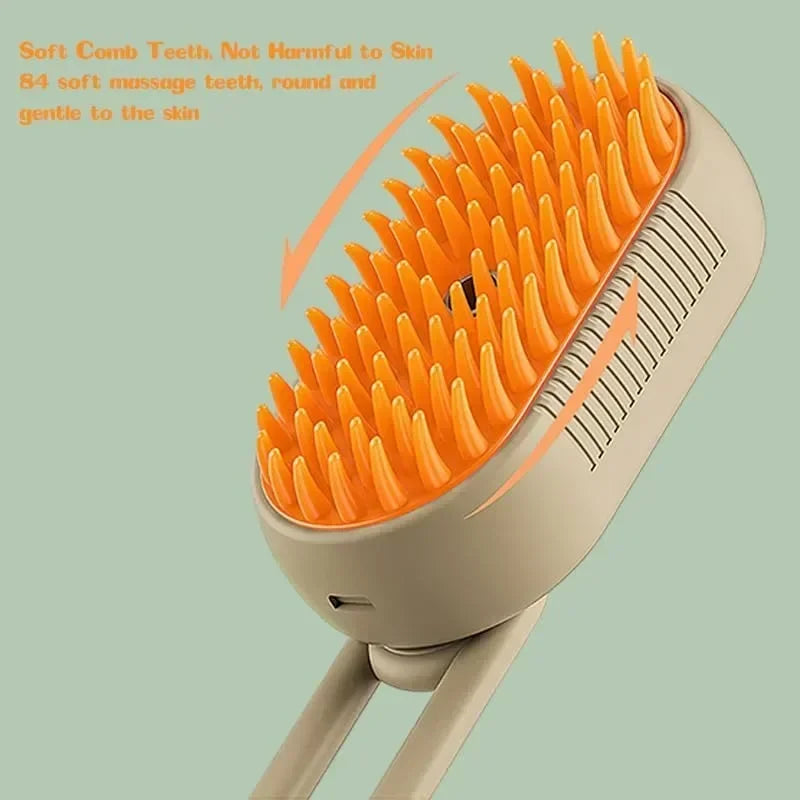 3-in-1 Electric Steamy Pet Brush - Massage & Deshedding Tool - Urbane Paws