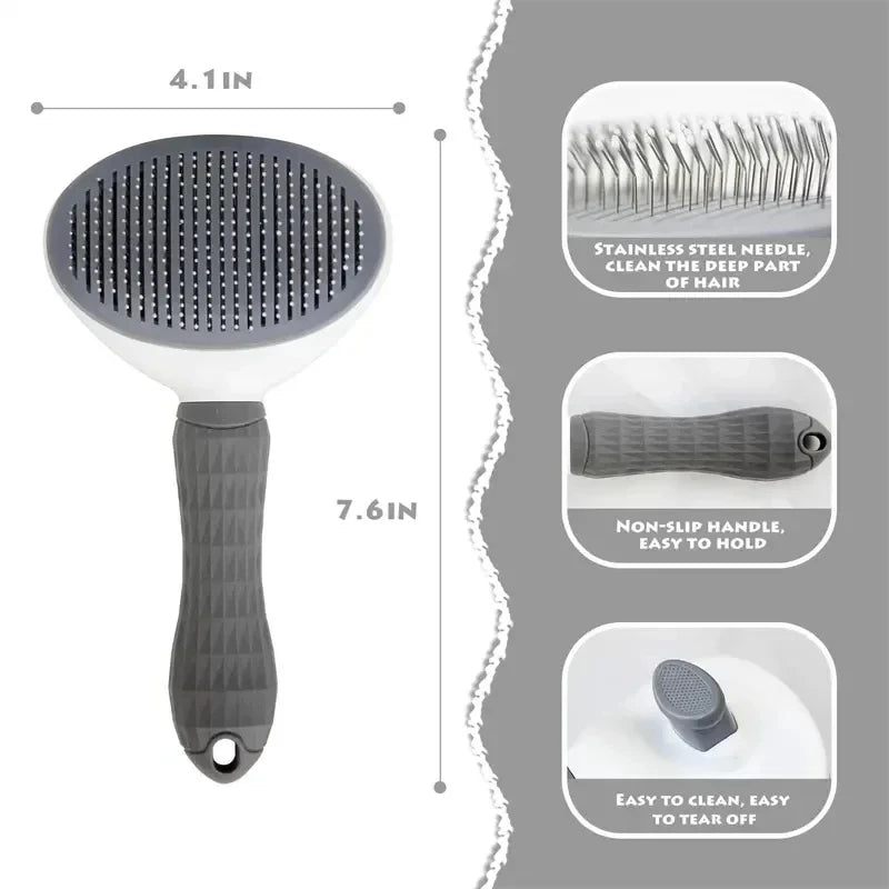 Self-Cleaning Deshedding Brush - One-Click Hair Remover for Pets - Urbane Paws