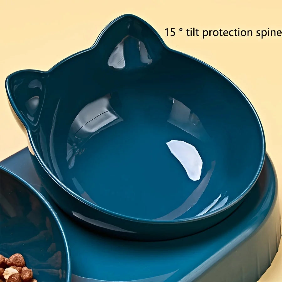 3-in-1 Elevated Cat Feeder - Tilted Triple Dish w/ Gravity Water - Urbane Paws