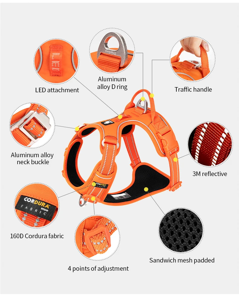 No-Pull Reflective Dog Harness - Padded & Adjustable Step-in Vest - Urbane Paws