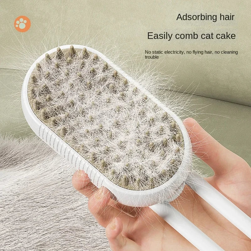 3-in-1 Electric Steamy Pet Brush - Massage & Deshedding Tool - Urbane Paws