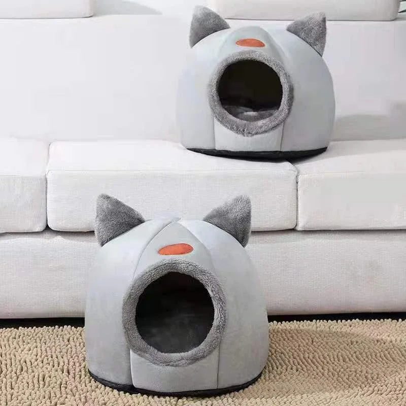 Deep Sleep Cat Cave Bed - Cozy Cotton Winter House for Small Pets - Urbane Paws