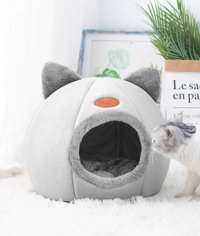 Deep Sleep Cat Cave Bed - Cozy Cotton Winter House for Small Pets - Urbane Paws