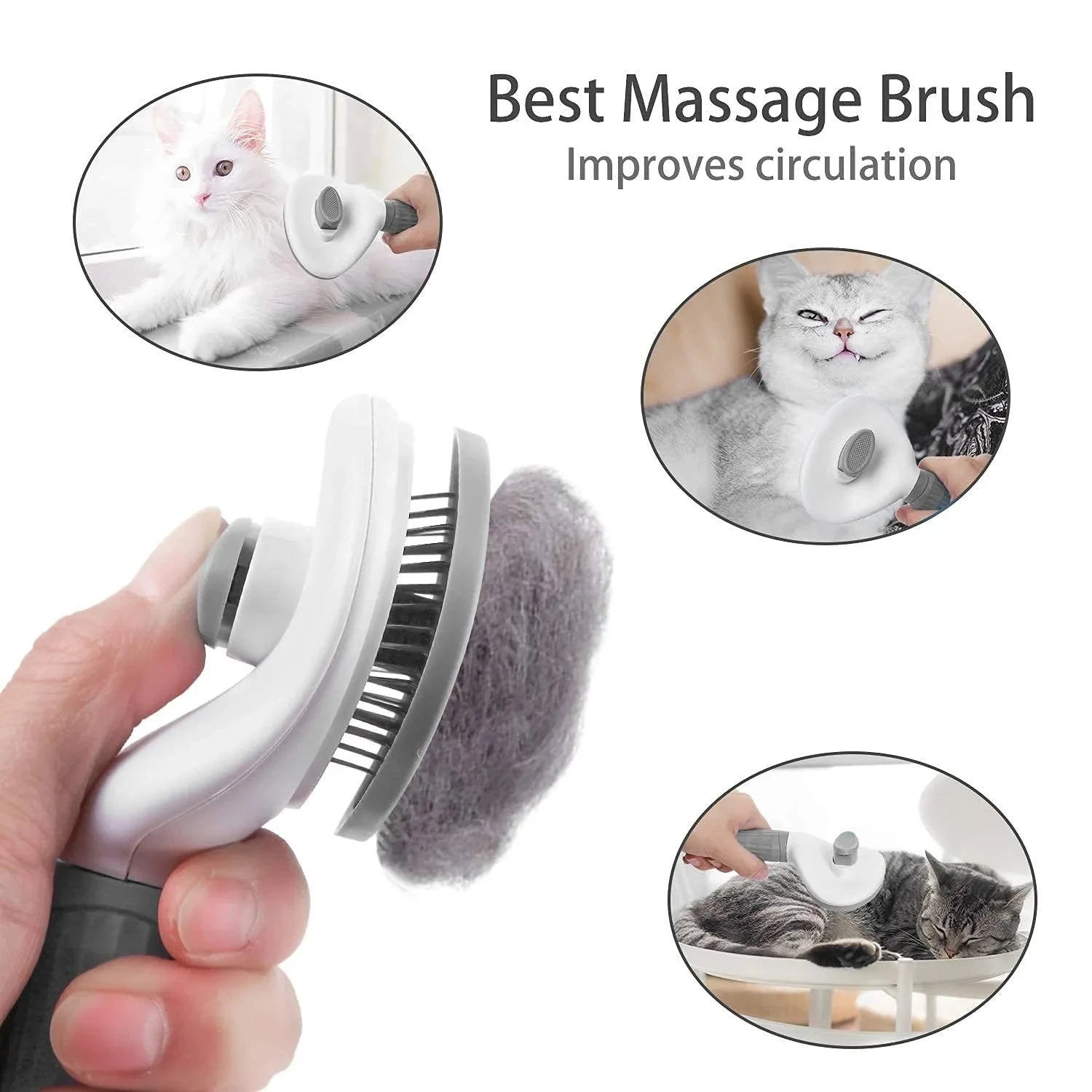 Self-Cleaning Deshedding Brush - One-Click Hair Remover for Pets - Urbane Paws