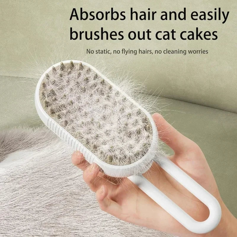 3-in-1 Electric Steamy Pet Brush - Massage & Deshedding Tool - Urbane Paws