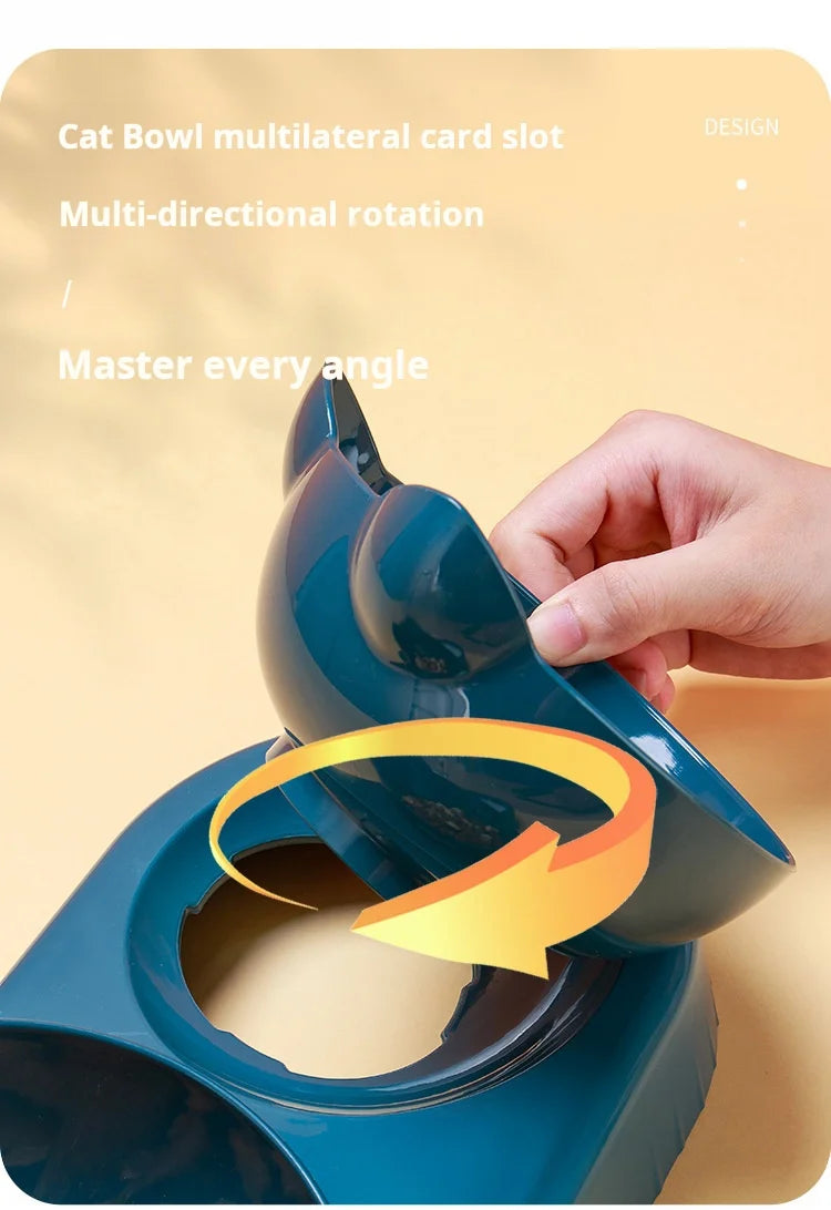 3-in-1 Elevated Cat Feeder - Tilted Triple Dish w/ Gravity Water - Urbane Paws