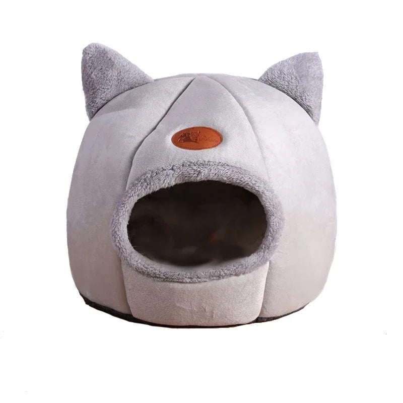 Deep Sleep Cat Cave Bed - Cozy Cotton Winter House for Small Pets - Urbane Paws