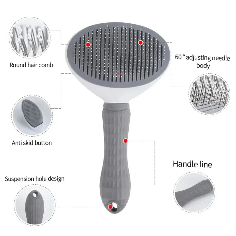 Self-Cleaning Deshedding Brush - One-Click Hair Remover for Pets - Urbane Paws