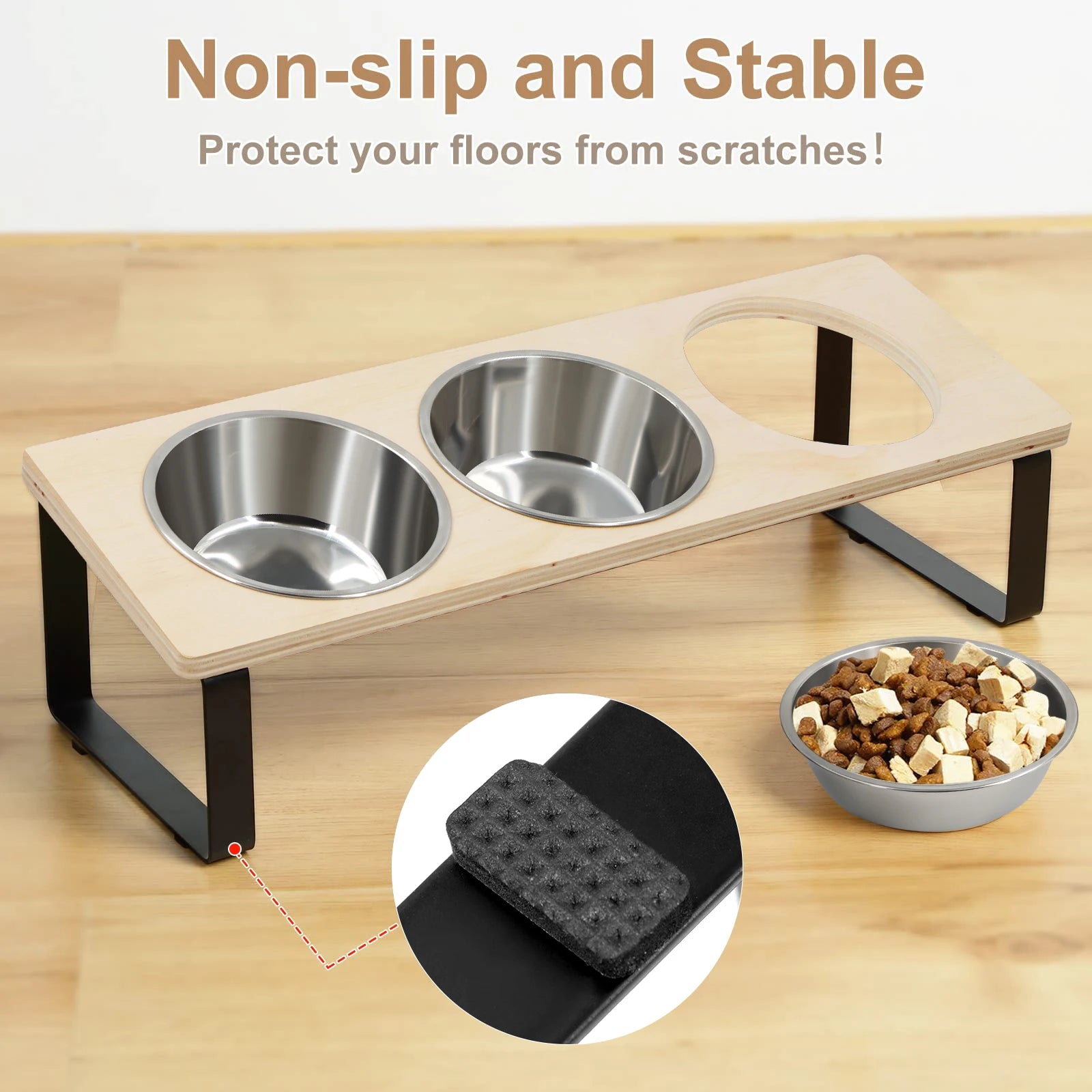 Elevated 3-Bowl Stainless Feeder - 15° Tilted for Neck/Joint Health - Urbane Paws