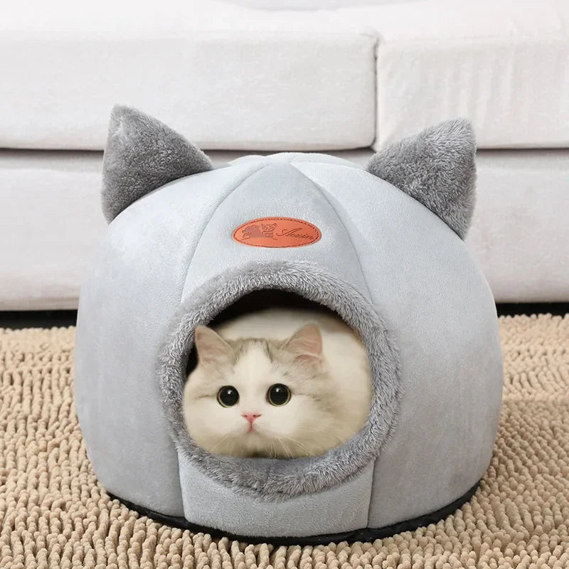 Deep Sleep Cat Cave Bed - Cozy Cotton Winter House for Small Pets - Urbane Paws