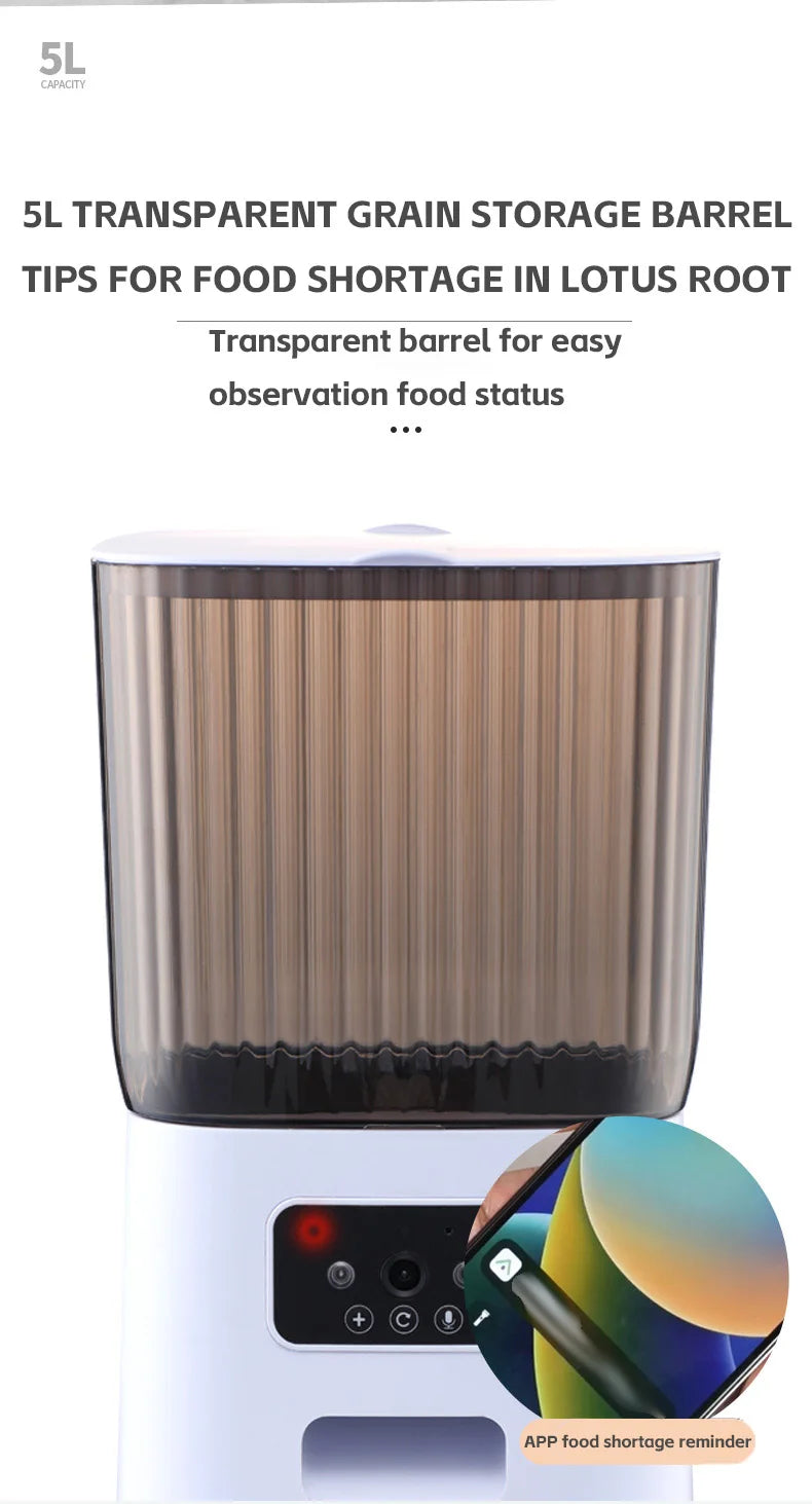 Smart 5L WiFi Feeder w/ HD Camera & Voice Recorder - Urbane Paws
