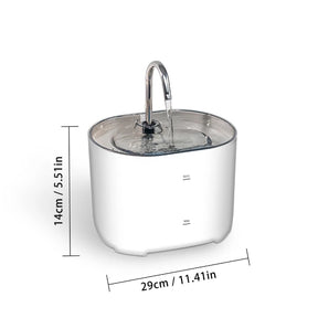 Silent Stainless Steel Faucet Cat Water Fountain - 2.2L Filtered Drinker for Dogs & Cats - Urbane Paws