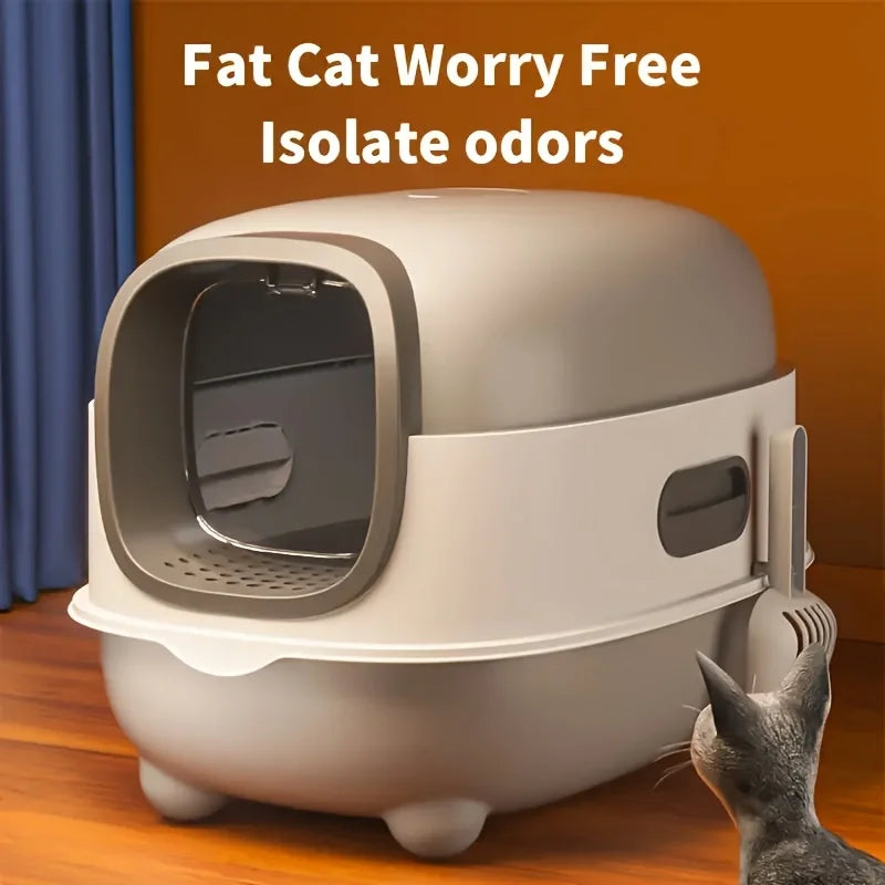 Jumbo Top-Entry Litter Box - Foldable, Odor & Splash Control for Large Cats - Urbane Paws