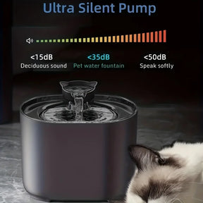Silent 2.2L Pet Water Fountain with Filter & Auto-Dispenser - Urbane Paws