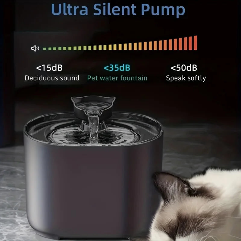 Silent 2.2L Pet Water Fountain with Filter & Auto-Dispenser - Urbane Paws