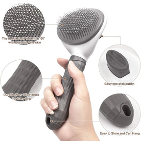 Self-Cleaning Deshedding Brush - One-Click Hair Remover for Pets - Urbane Paws
