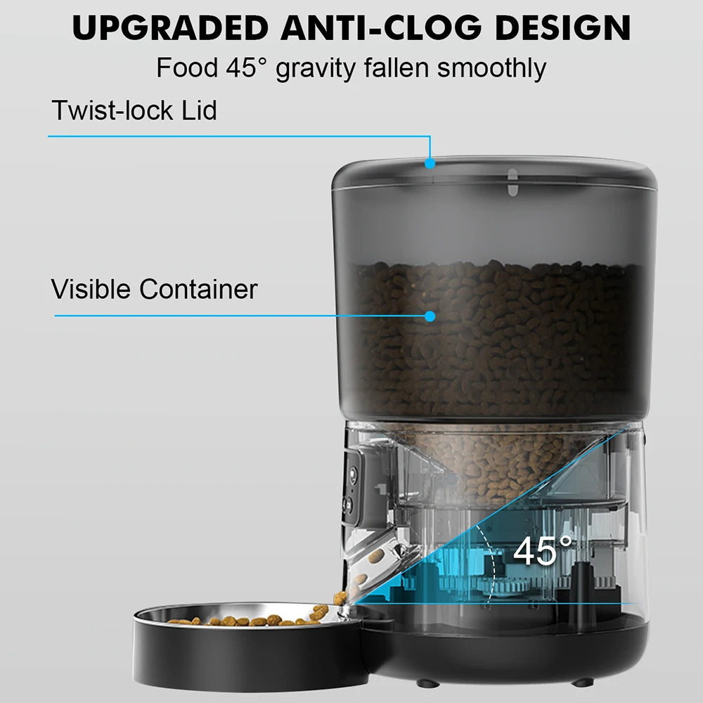 Smart 4L Feeder - Portion Control, Stainless Steel Bowl & Timed Meals - Urbane Paws