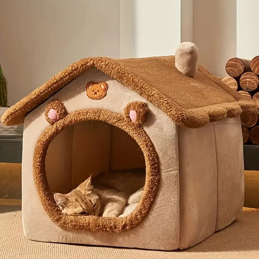 2-in-1 Foldable Pet House & Sofa - Washable Cat Cave for Small Dogs - Urbane Paws