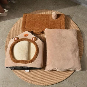 2-in-1 Foldable Pet House & Sofa - Washable Cat Cave for Small Dogs - Urbane Paws