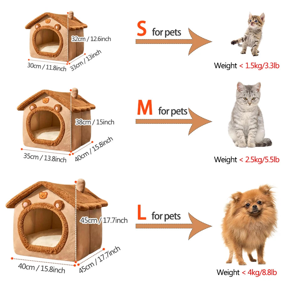 2-in-1 Foldable Pet House & Sofa - Washable Cat Cave for Small Dogs - Urbane Paws
