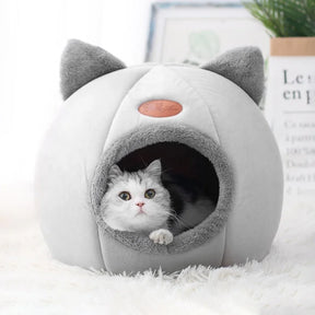 Deep Sleep Cat Cave Bed - Cozy Cotton Winter House for Small Pets - Urbane Paws