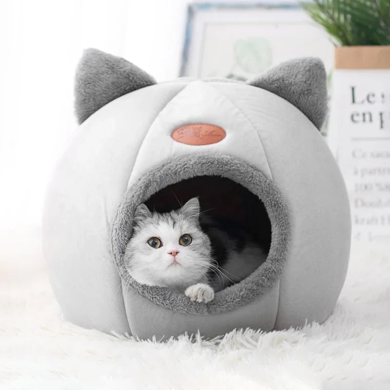 Deep Sleep Cat Cave Bed - Cozy Cotton Winter House for Small Pets - Urbane Paws