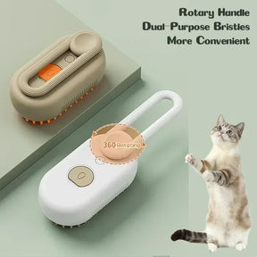 3-in-1 Electric Steamy Pet Brush - Massage & Deshedding Tool - Urbane Paws