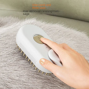 3-in-1 Electric Steamy Pet Brush - Massage & Deshedding Tool - Urbane Paws